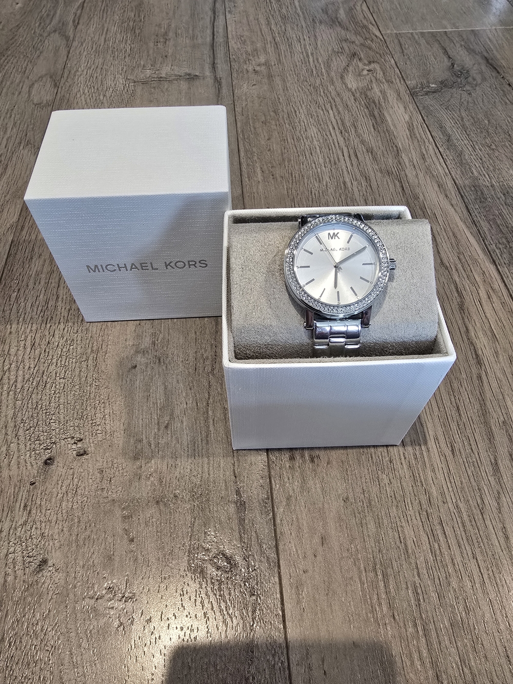 Michael Kors Silver Crystal Bezel Stainless Steel Women's Watch